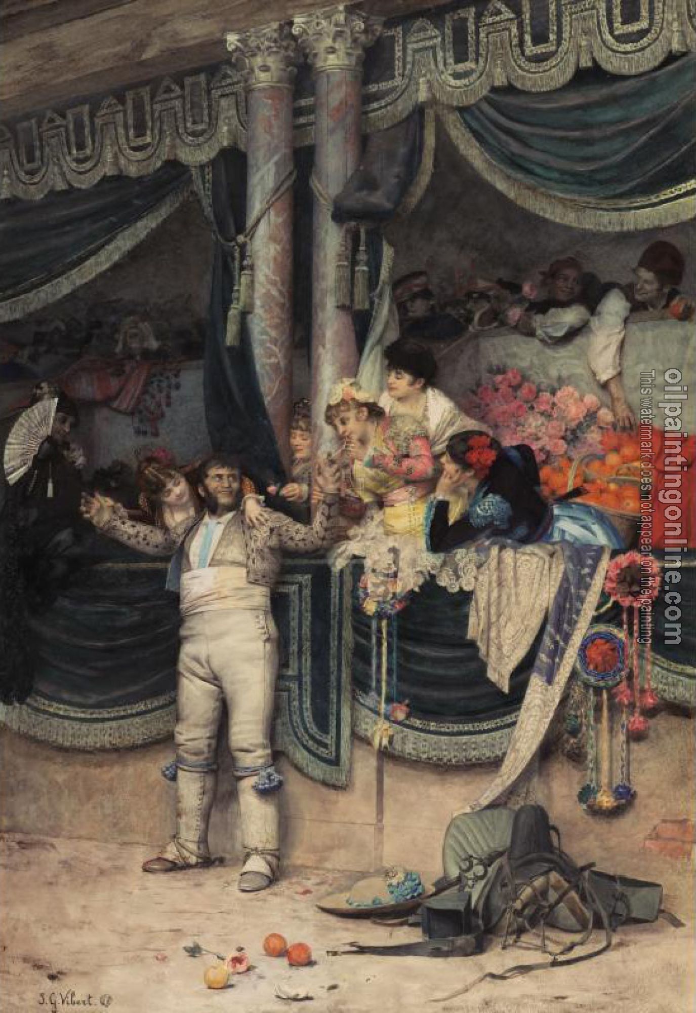 Jehan Georges Vibert - The Bullfighter's Adoring Crowd